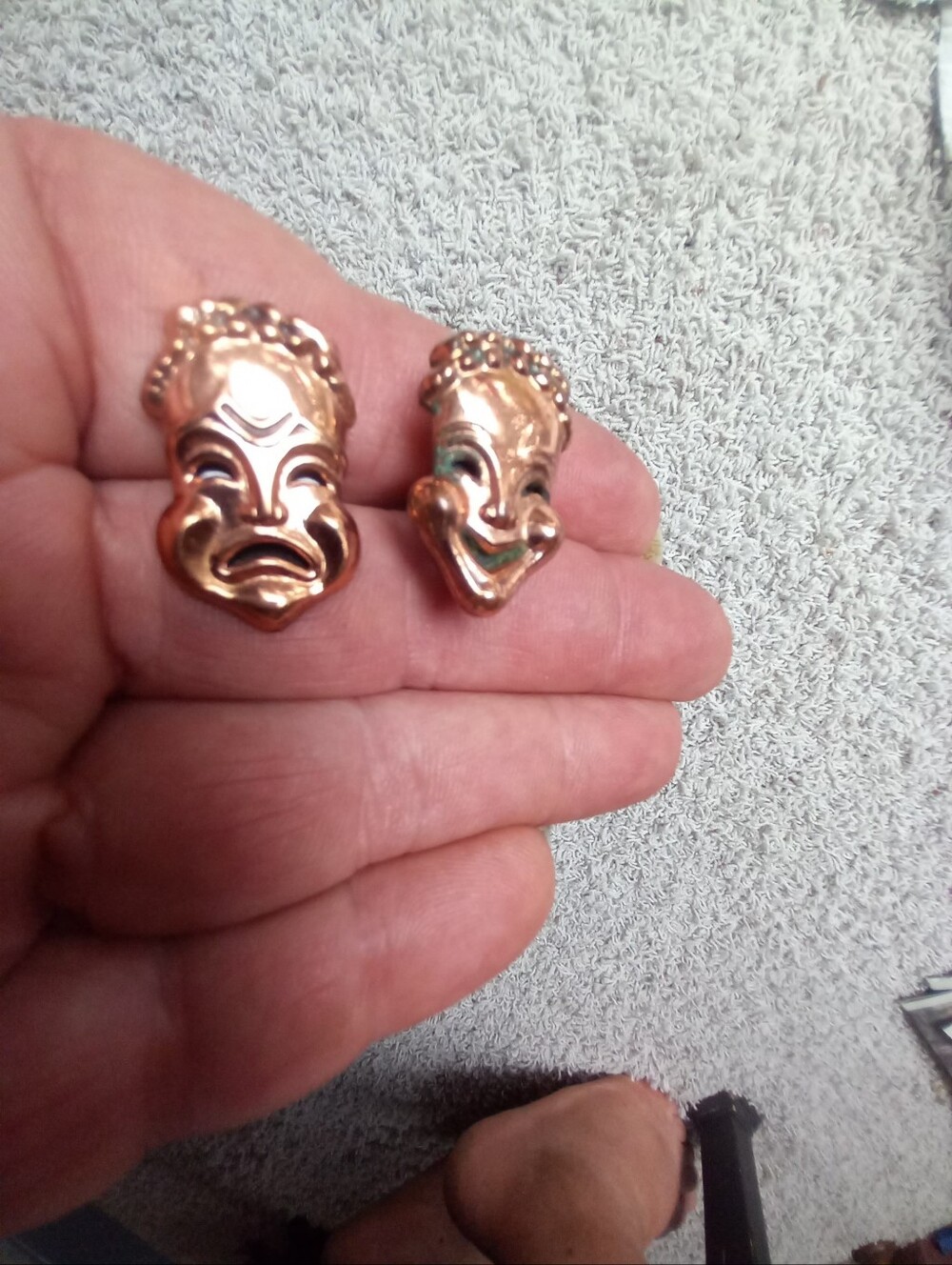 Vintage Pr Copper Cuff Links Greek Muses